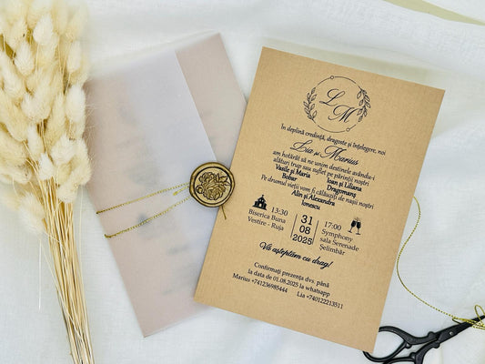 Invitatii miri nunta cod 11550