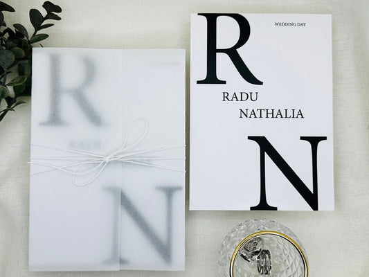 Invitatie handmade c vellum cod 1361