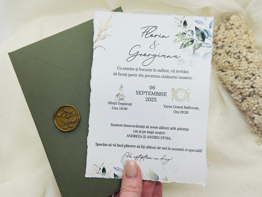 Invitație cu Sigiliu – Realizata Manual cod 1367