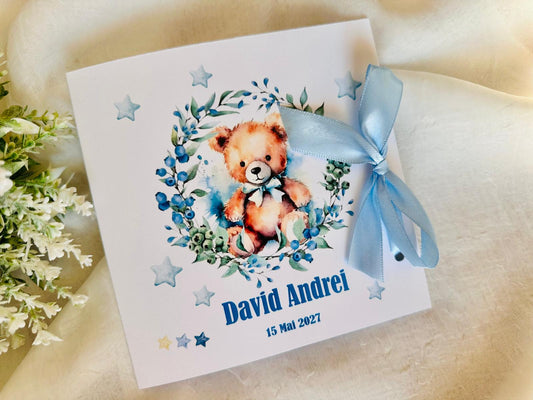 Invitatie ursulet albastru cod 1683