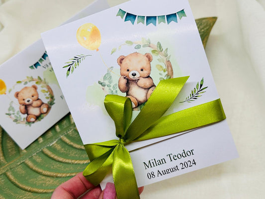 Invitatii botez ursulet cod 1746