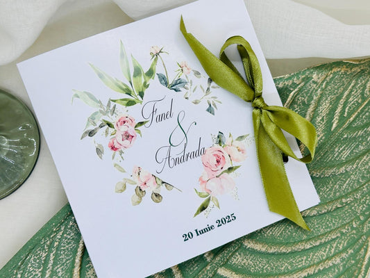 Invitatie nunta cu flori cod 1852