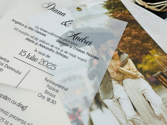 Invitatie cu poza mirilor cod 1879