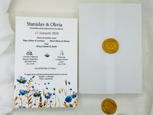 Inviattie nunta model floral cod 1901