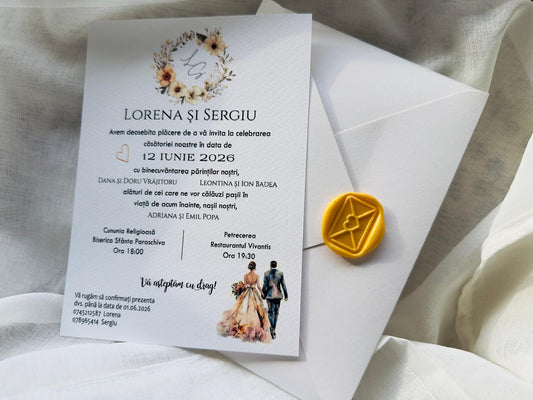 Invitatie nunta vellum cod 1325
