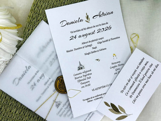 Invitatie nunta cu sigiliu cod 1373