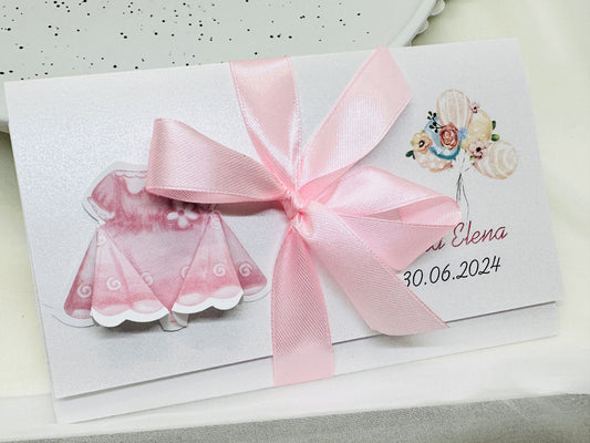 Invitatie de Botez Rochita Roz cod 15527