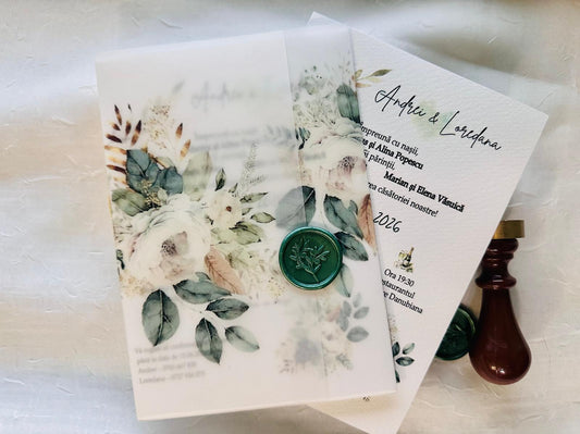 Invitatie nunta cu sigiliu cod 11538