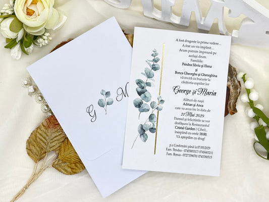 Invitatie cu frunze cod 6590