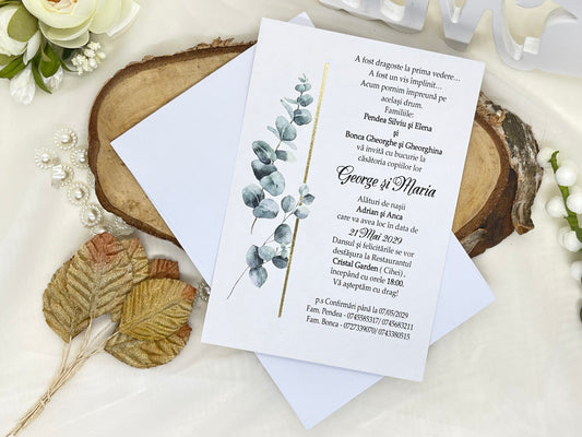 Invitatie cu frunze cod 6590