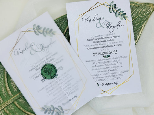 Invitatie nunta cu sigiliu cod 1399