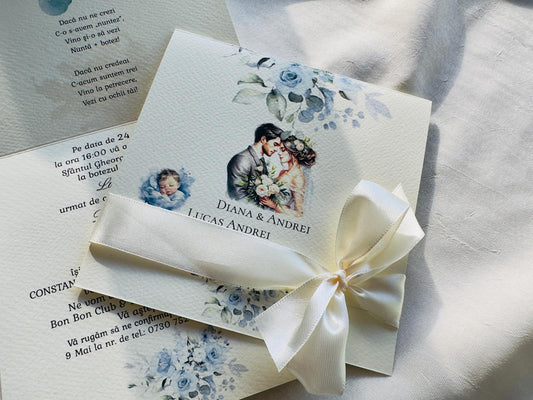 Invitatie nunta si botez miri cod 1329