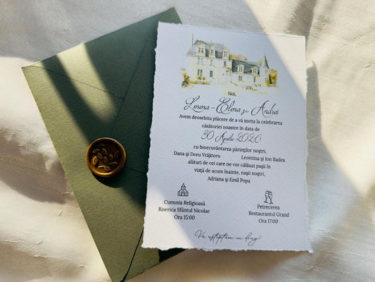 Invitație Wasabi Realizată Manual cod 1357