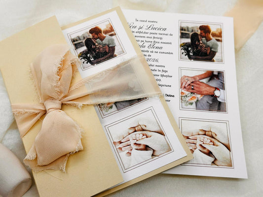 Invitatie cu poze nunta si botez cod 1445