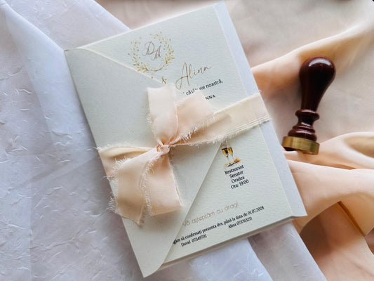 Invitatie nunta ivory cod 11440