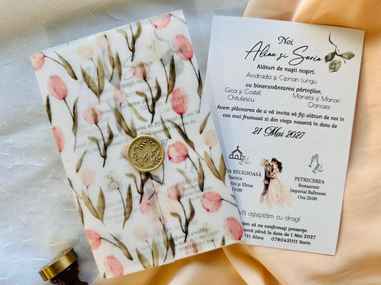 Invitatie model floral cod 11558