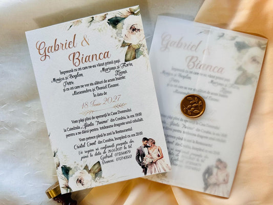 Invitatie model floral cod 1395