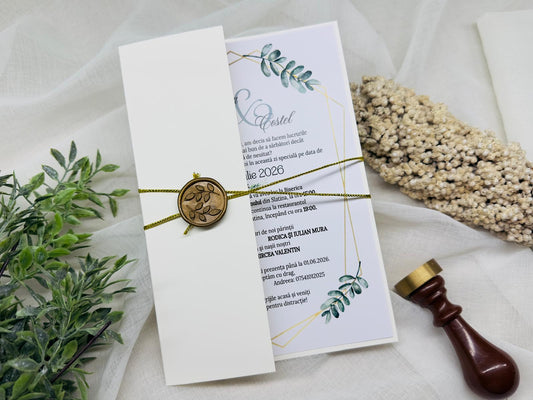 Invitatie nunta cu sigiliu cod 11436