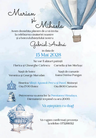 Invitatie nunta si botez digitala IN135