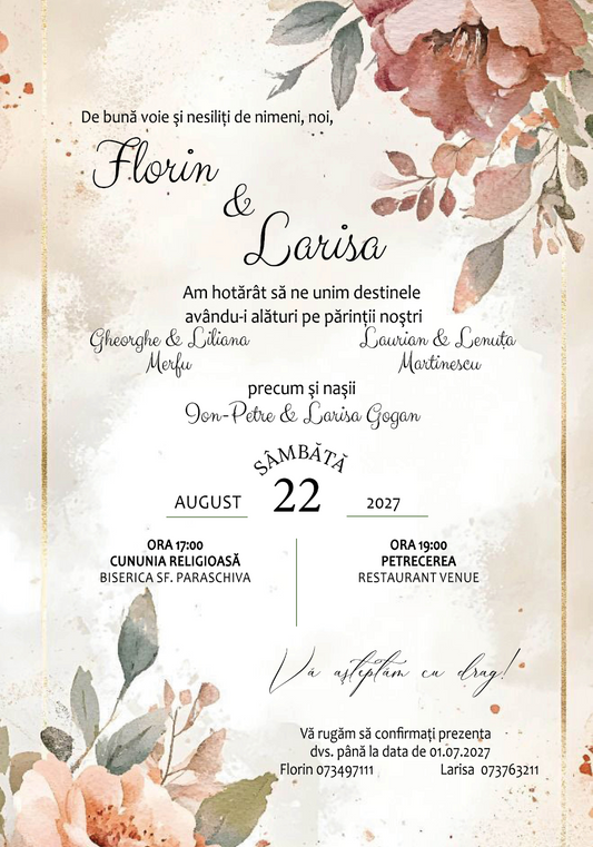 Invitatie digitala cod IN114