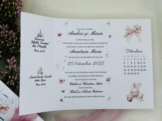 Invitatie nunta si botez cod 11482