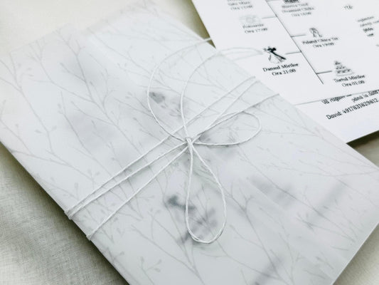 Invitatie cu Vellum floral cod 1358
