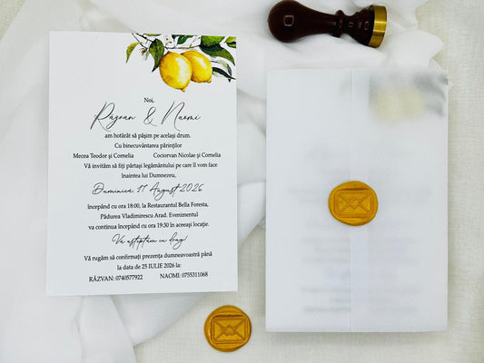 Invitatie cu lamai cod 1364