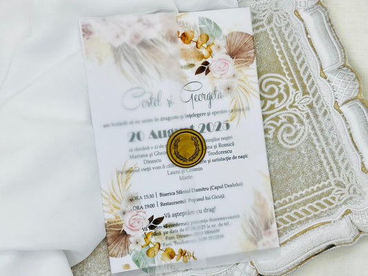 Invitatie nunta cu sigiliu cod 1370