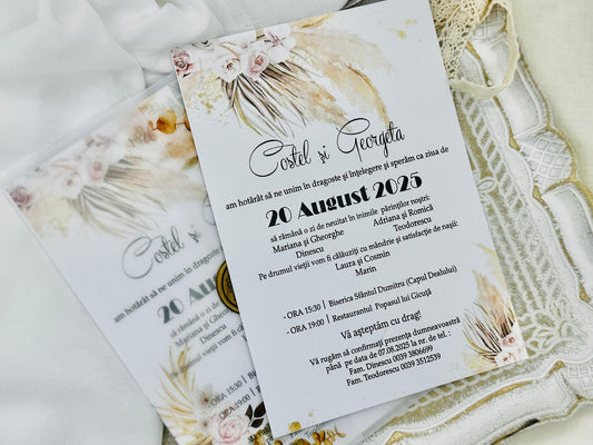 Invitatie nunta cu sigiliu cod 1370