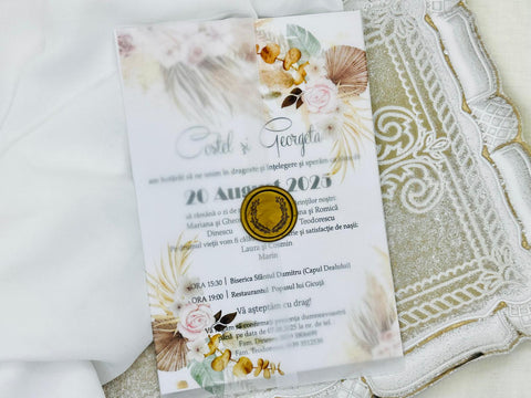 Invitatie nunta cu sigiliu cod 1370