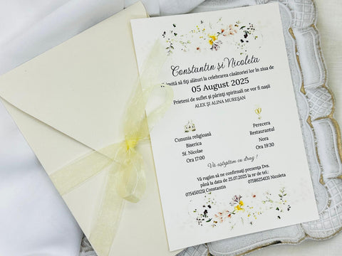 Inviatatie model floral cod 1372