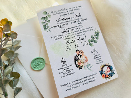Invitatie nunta si botez cod 1372