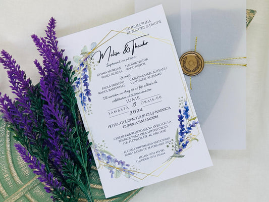 Invitatie nunta model lavanda cod 1376