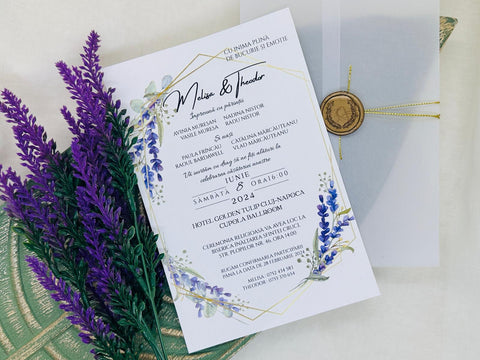 Invitatie nunta model lavanda cod 1376