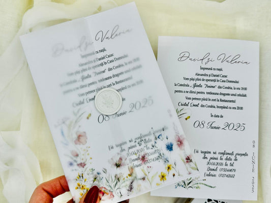 Invitatie model floral cod 1395