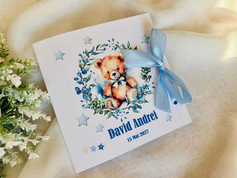 Invitatie ursulet albastru cod 1683