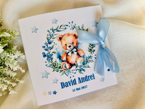 Invitatie ursulet albastru cod 1683