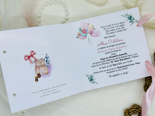Invitatie de botez rochita cod 1733