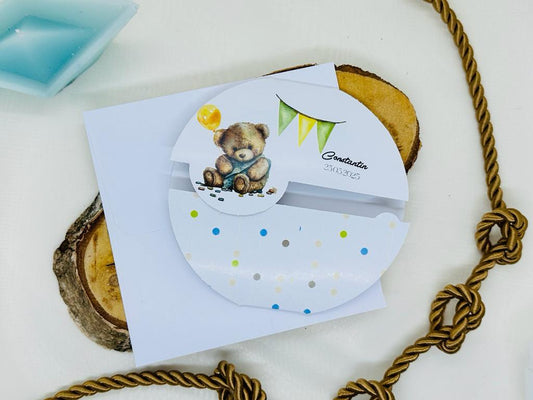 Invitatie botez ursulet cod 1735