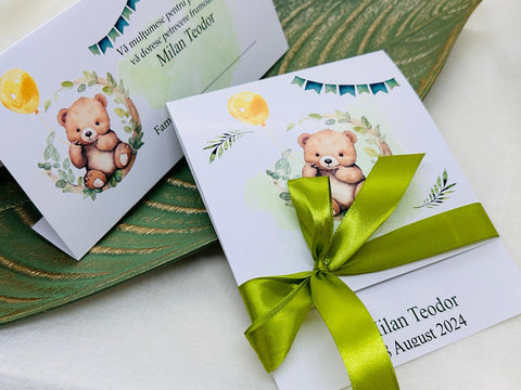 Invitatii botez ursulet cod 1746