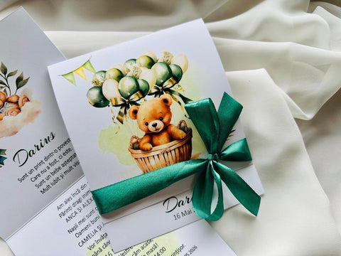 Invitatii botez ursulet cod 1746