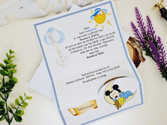 Invitatie de botez cod 1843