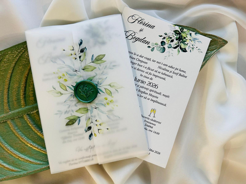 Invitatie nunta model floral cod 1843N