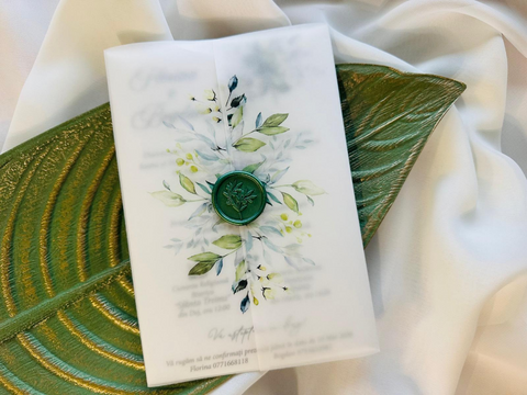 Invitatie nunta model floral cod 1843N