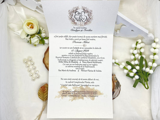 Invitatie nunta + botez cod 1847N
