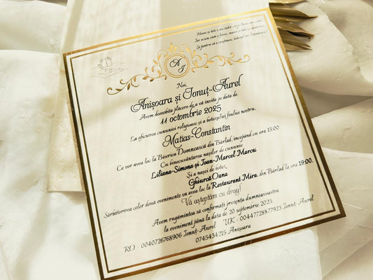 Invitatie nuntasi botez clasica cod 9330