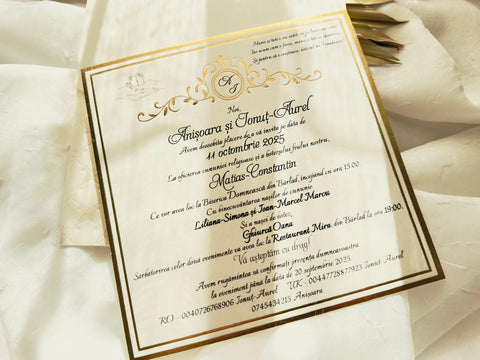 Invitatie nuntasi botez clasica cod 9330