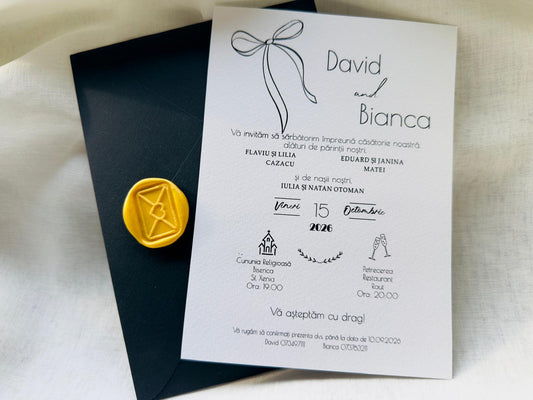 Invitatie nunta cu sigiliu cod 1324