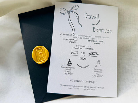 Invitatie nunta cu sigiliu cod 1324