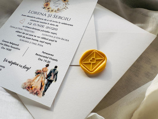 Invitatie nunta vellum cod 1325
